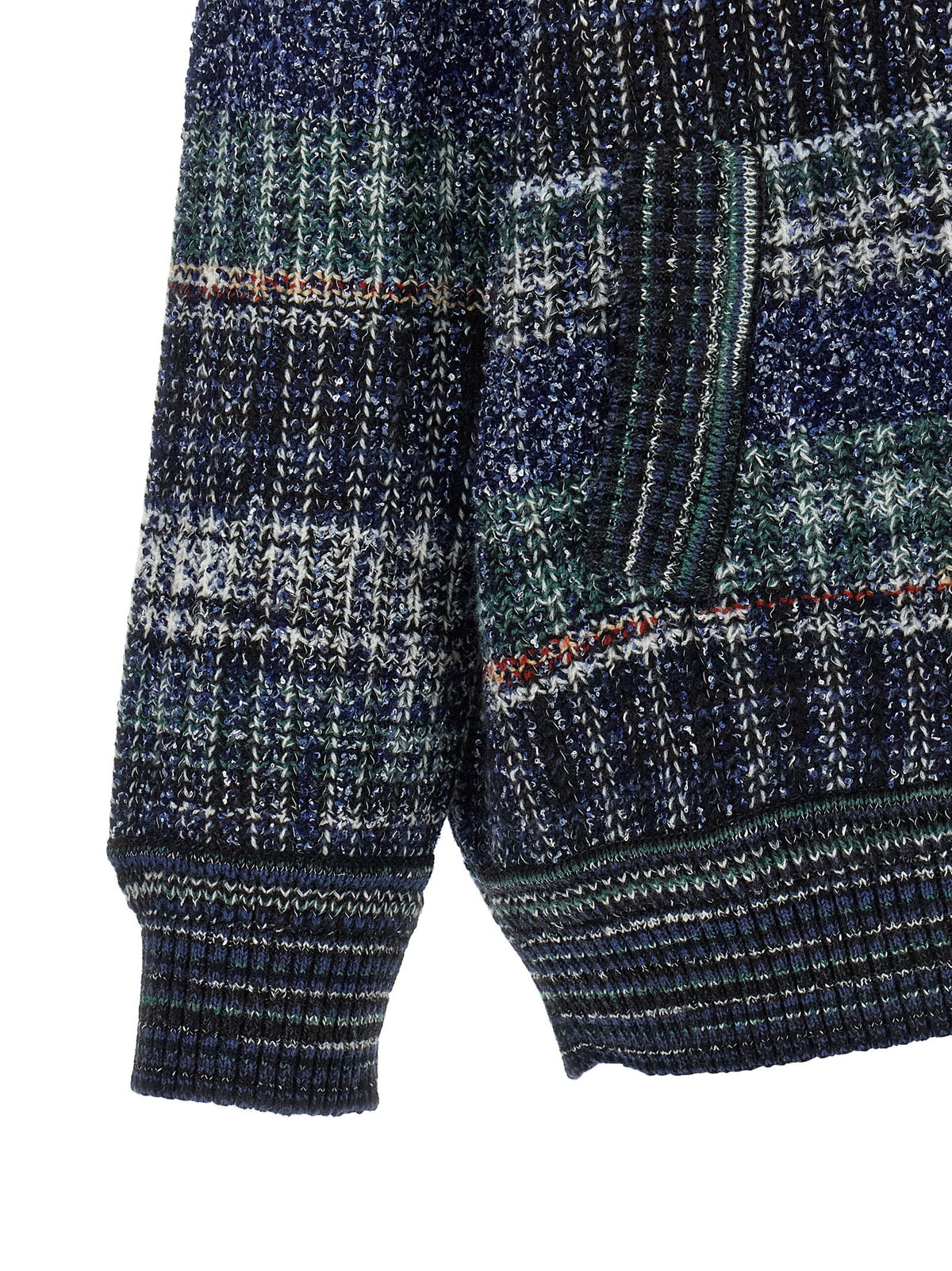 Missoni Check Wool Cardigan Blue