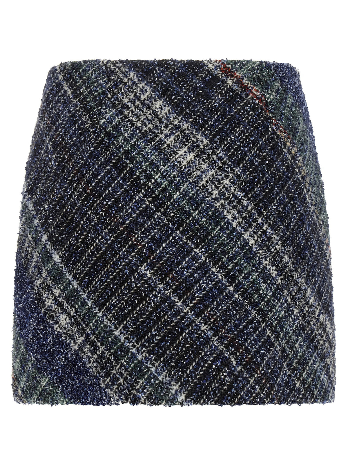 Missoni Check Wool Skirt Blue