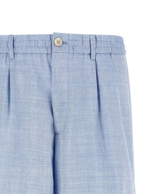 Brunello Cucinelli Chevron Bermuda Shorts Blue