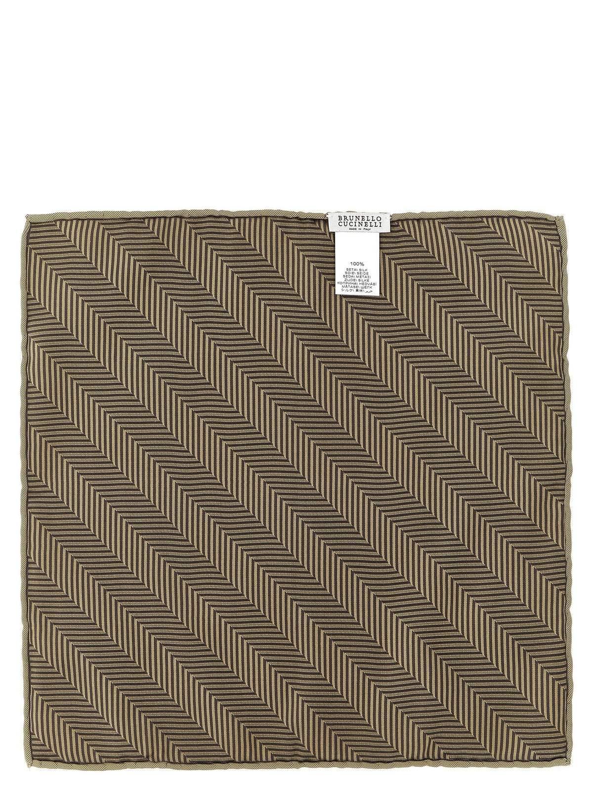Brunello Cucinelli Chevron Pocket Clutch Beige