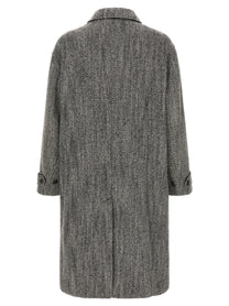 Dolce&amp;Gabbana Chevron Wool Coat Gold