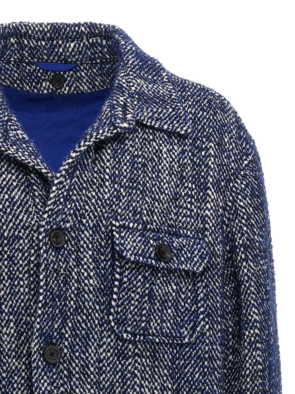 ETRO Chevron Wool Jacket Blue