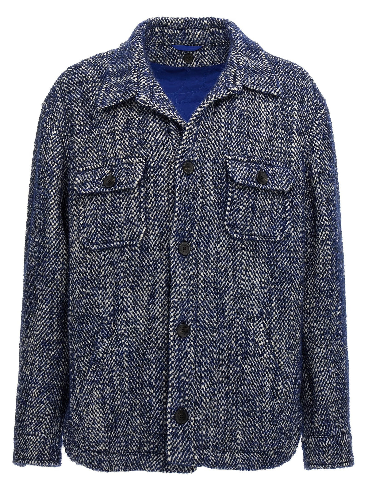ETRO Chevron Wool Jacket Blue