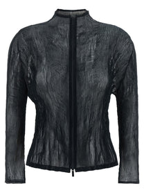 ISSEY MIYAKE Chiffon Twist Cardigan Blue