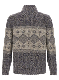Brunello Cucinelli Chiné Yarn Cardigan Grey