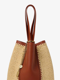 Chloé Women's Chloé Spin Leather and Raffia Shoulder Bag Brown