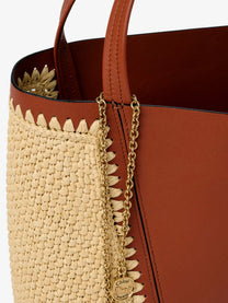 Chloé Women's Chloé Spin Leather and Raffia Shoulder Bag Brown