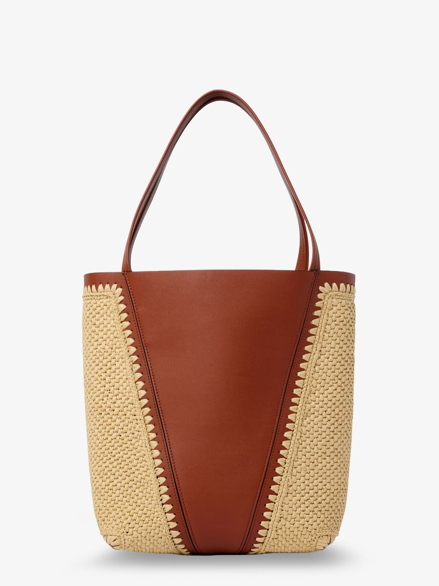 Chloé Women's Chloé Spin Leather and Raffia Shoulder Bag Brown