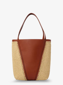 Chloé Women's Chloé Spin Leather and Raffia Shoulder Bag Brown