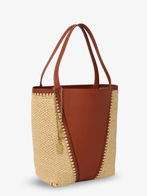 Chloé Women's Chloé Spin Leather and Raffia Shoulder Bag Brown