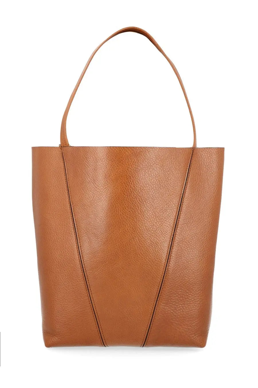 Tan leather tote bag with minimalist design and subtle stitching chloé women’s borsa tote chloé spin medium brown