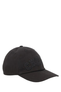Chloé women’s black baseball cap with embroidered dark tone chl lettering and classic cotton material
