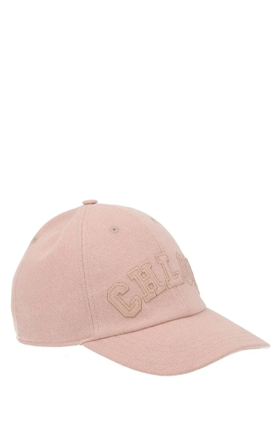 A soft pink Chloé women’s baseball cap with embroidered lettering in cotton for casual wear