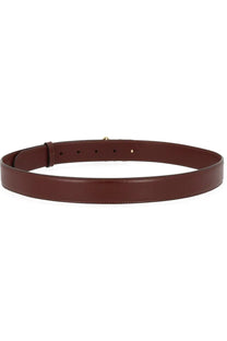 Chloé women’s iconic belt in sleek dark brown leather with minimalist design and subtle edge stitching