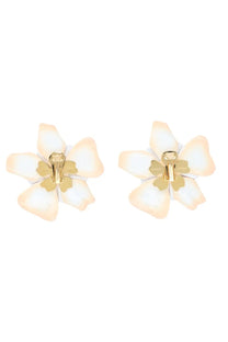 Chloé women’s orecchini bloom blue white floral stud earrings with gold-toned metal accents