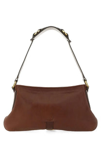 Chloé women’s shoulder bag in kerala beige brown leather with gold-tone hardware and structured curved silhouette