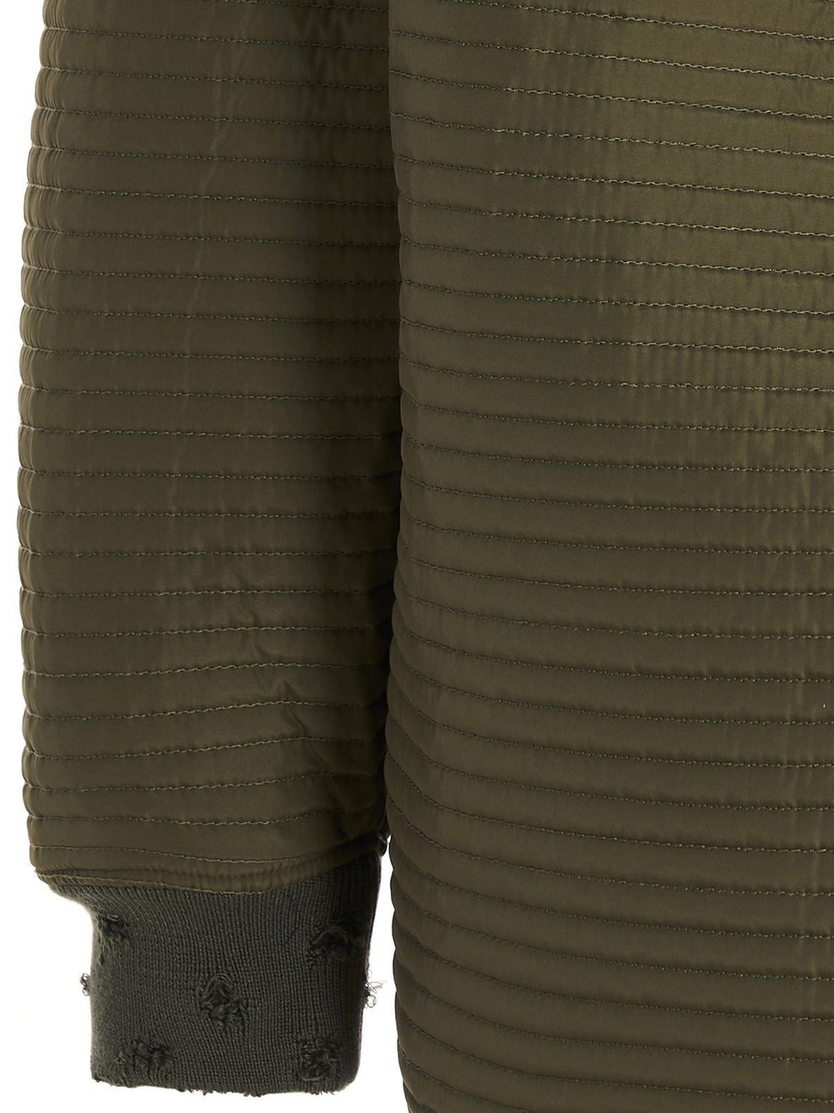 KHRISJOY Chore Quilted Stripes Down Jacket Green