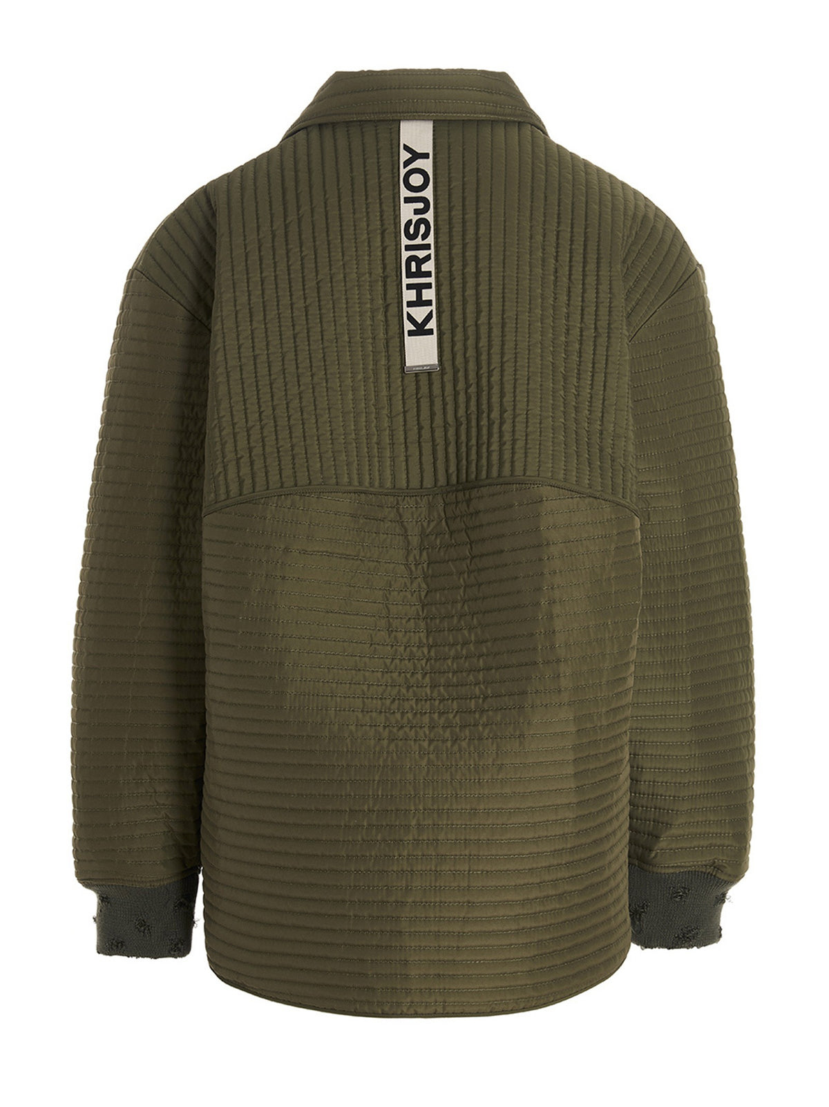 KHRISJOY Chore Quilted Stripes Down Jacket Green