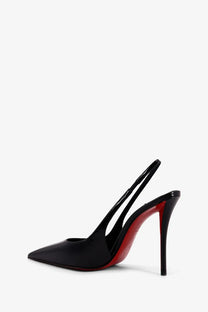 Christian Louboutin women’s Miss patent leather pumps black with signature red sole and slingback strap