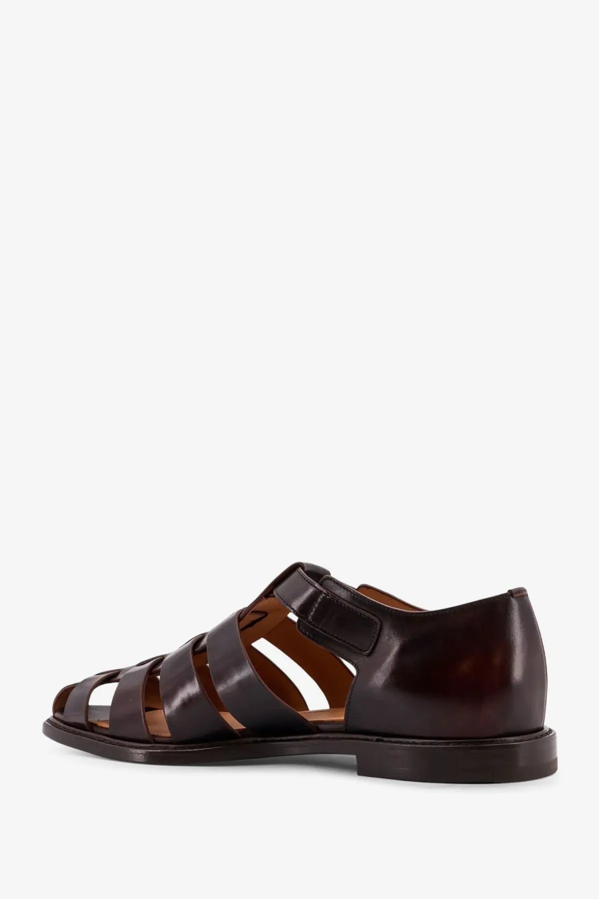 Church’s men’s brown leather fisherman sandals with classic strappy design and low block heel