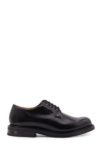 Churchs men’s Shannon black leather derby shoe with polished finish and classic lace-up design