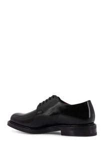 Churchs men’s Shannon black patent leather derby shoe with polished finish and classic lace up design