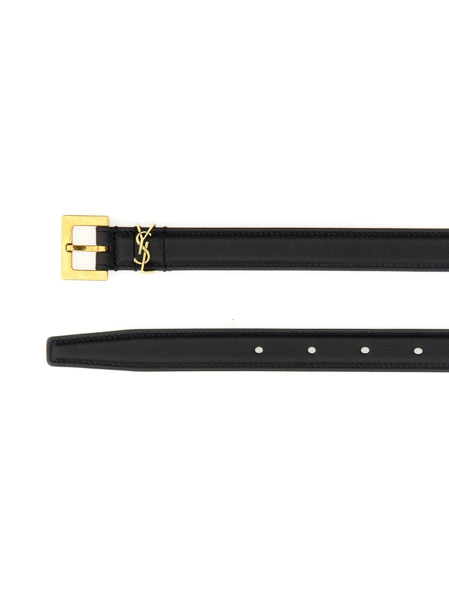 Saint Laurent Women's Cintura Cassandre Sottile Black