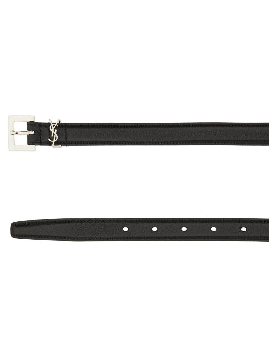 Saint Laurent Women's Cintura Cassandre Sottile Black