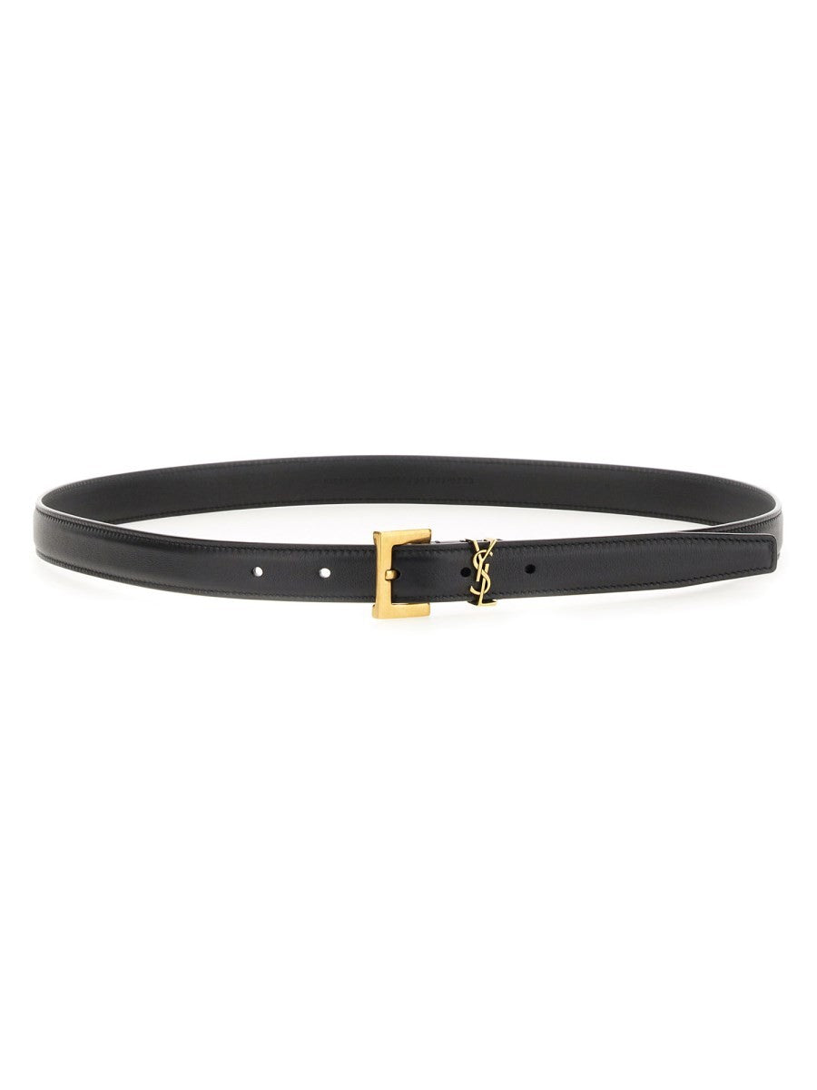 Saint Laurent Women's Cintura Cassandre Sottile Black