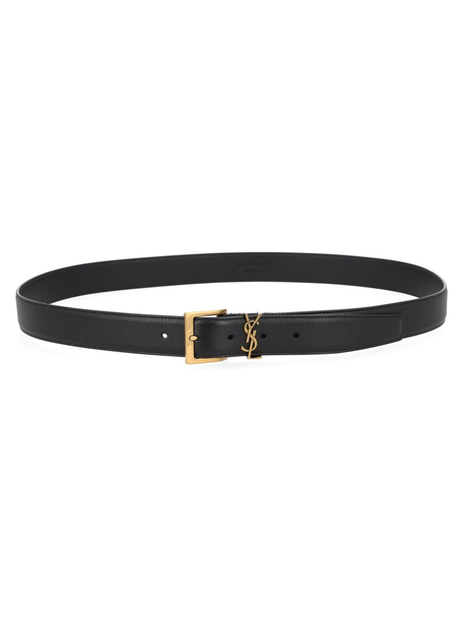 Saint Laurent Men's Cintura Cassandre Black