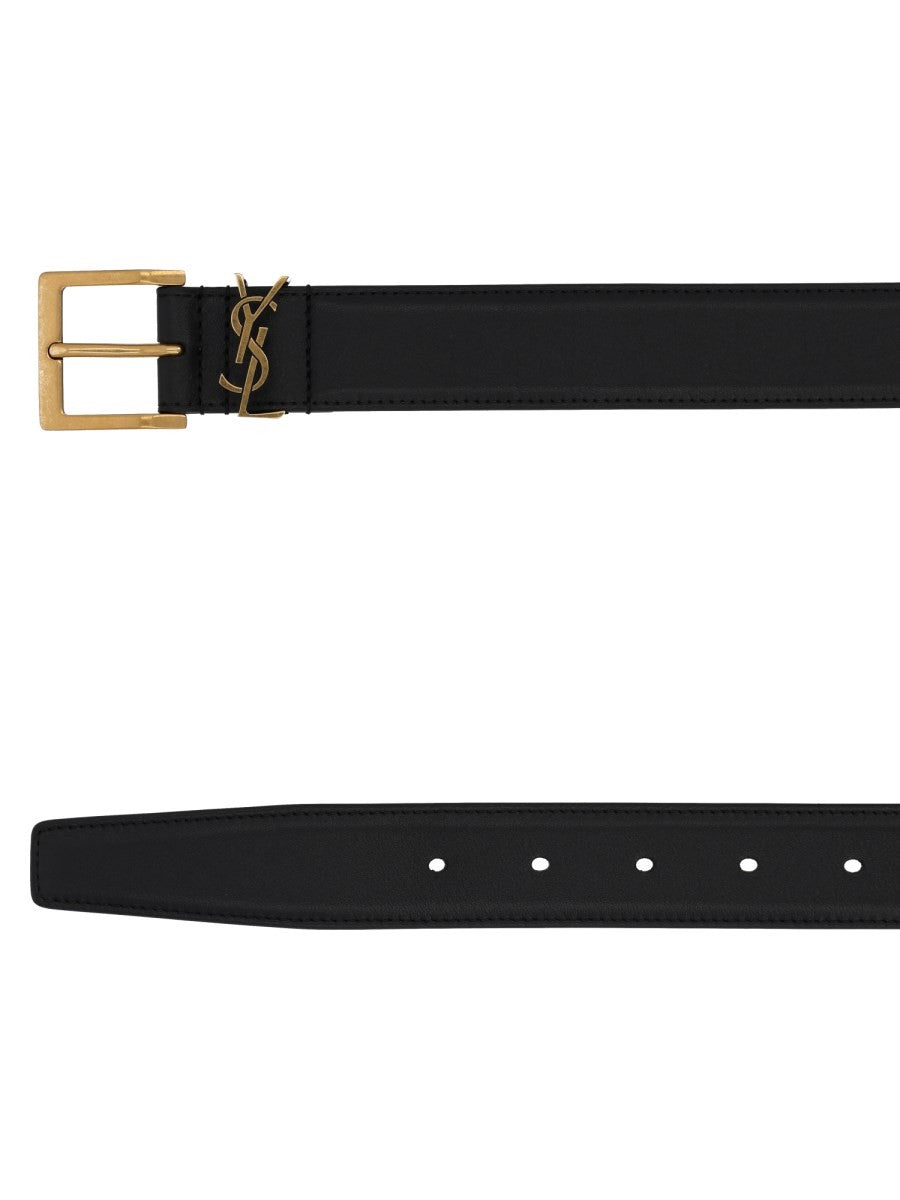 Saint Laurent Men's Cintura Cassandre Black