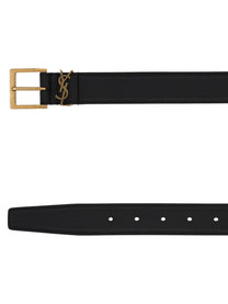 Saint Laurent Men's Cintura Cassandre Black