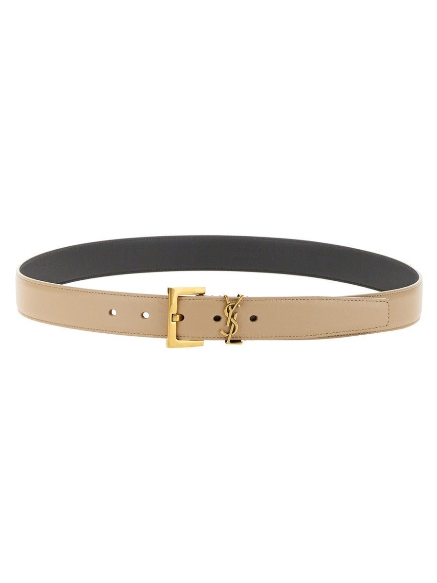 Saint Laurent Women's Cintura Cassandre Beige
