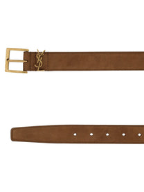 Saint Laurent Men's Cintura Cassandre Brown
