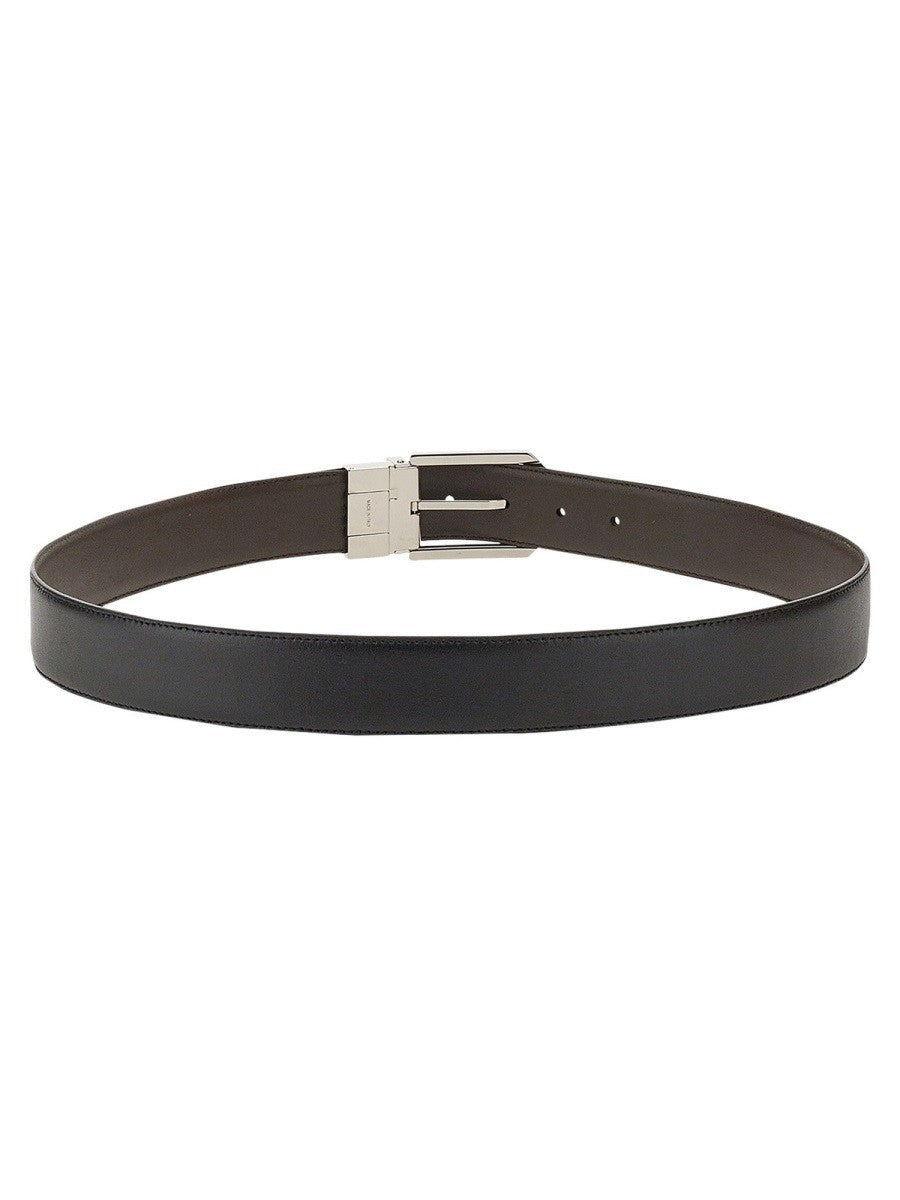 Zegna Men's Cintura Reversibile Palladio Black