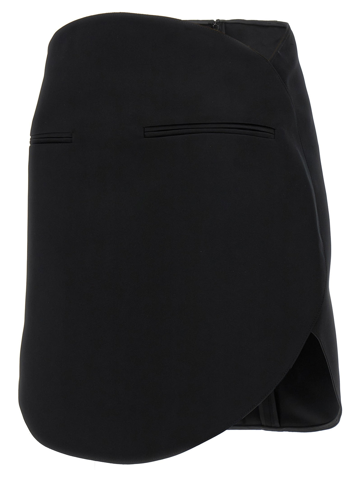 courrèges Circle Satin Skirt Black