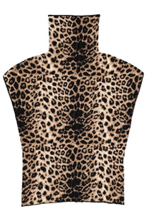 Circus Hotel women’s animal print top with soft textured leopard print fabric in black and tan tones