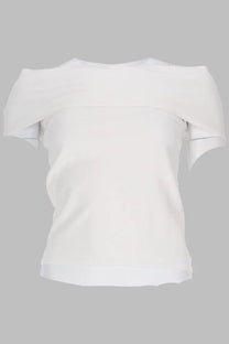 Circus hotel women’s white off-the-shoulder top with short sleeves made of soft flowing fabric