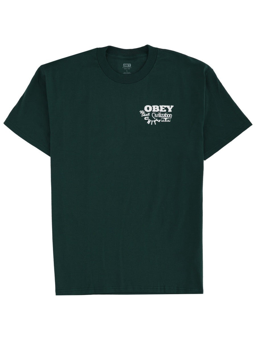 Obey Men's Civilization Shirt Green