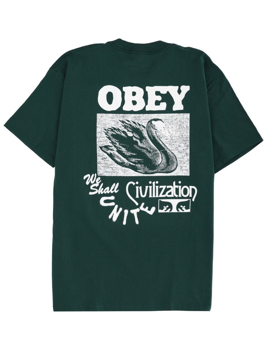Obey Men's Civilization Shirt Green