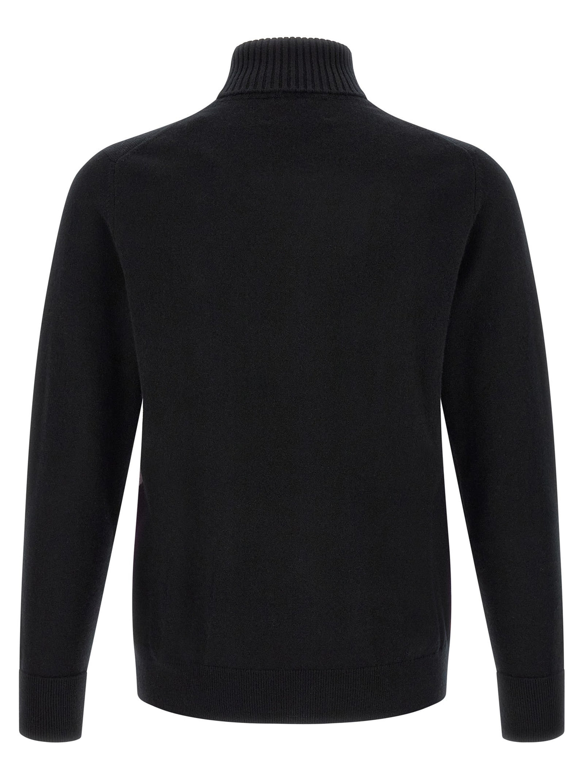 Ballantyne Classic Diamond Intarsia Turtleneck Sweater Black