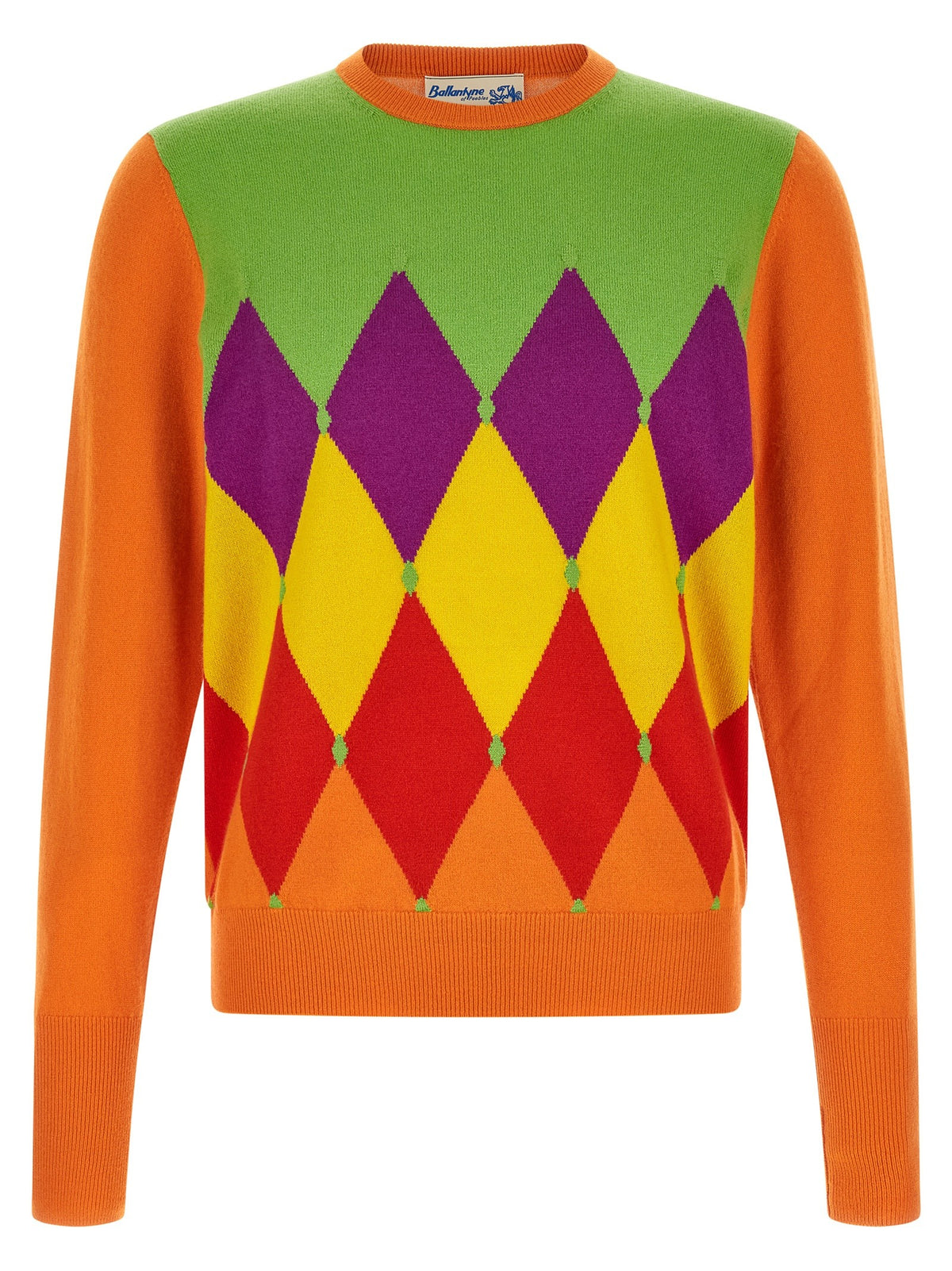 Ballantyne Classic Diamond Sweater Orange