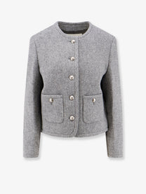 DUNST Women's Classic Tweed Blazer Grey