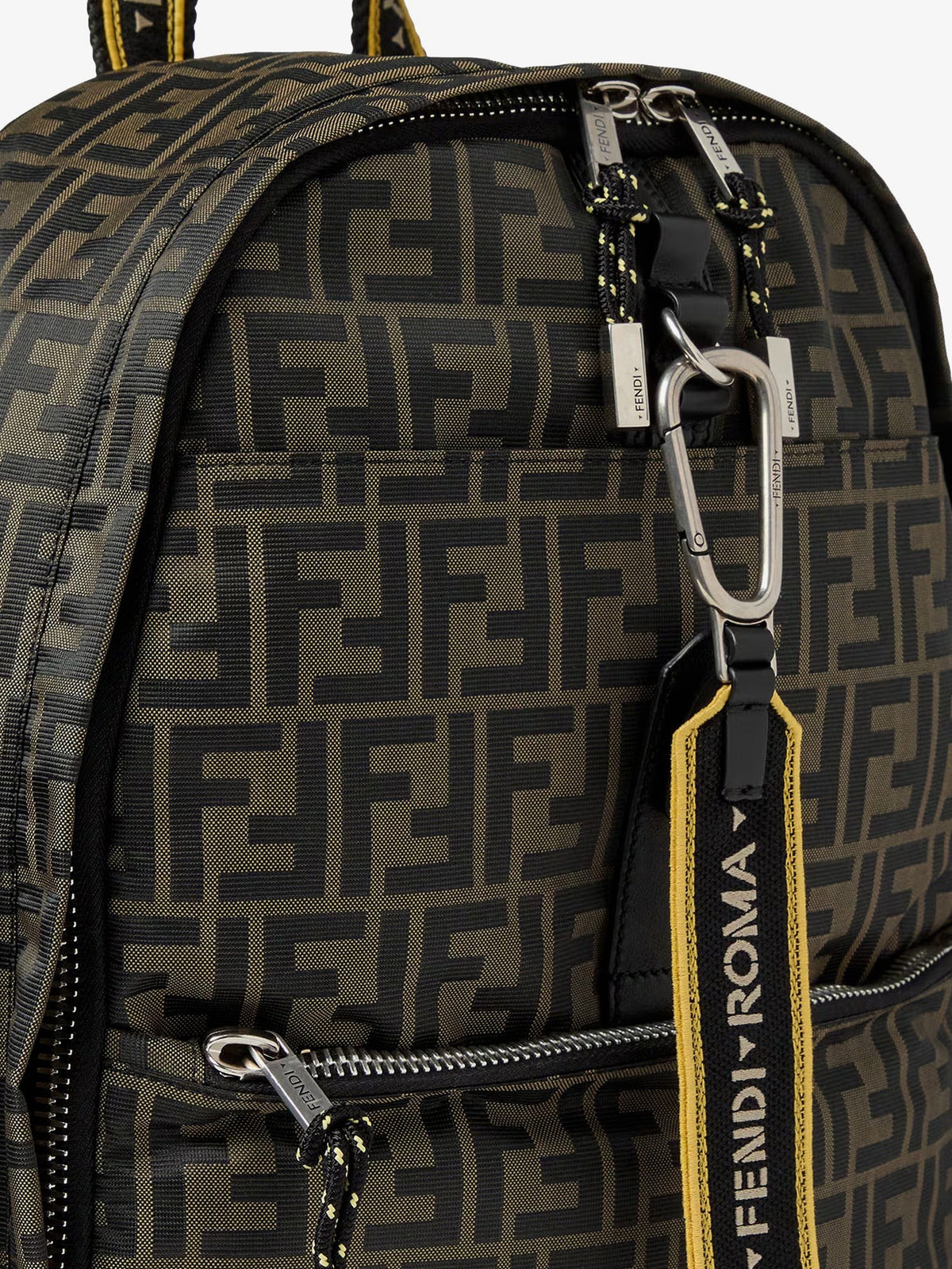 Fendi Men's Climb FF Zucca Technical Fabric Backpack Black