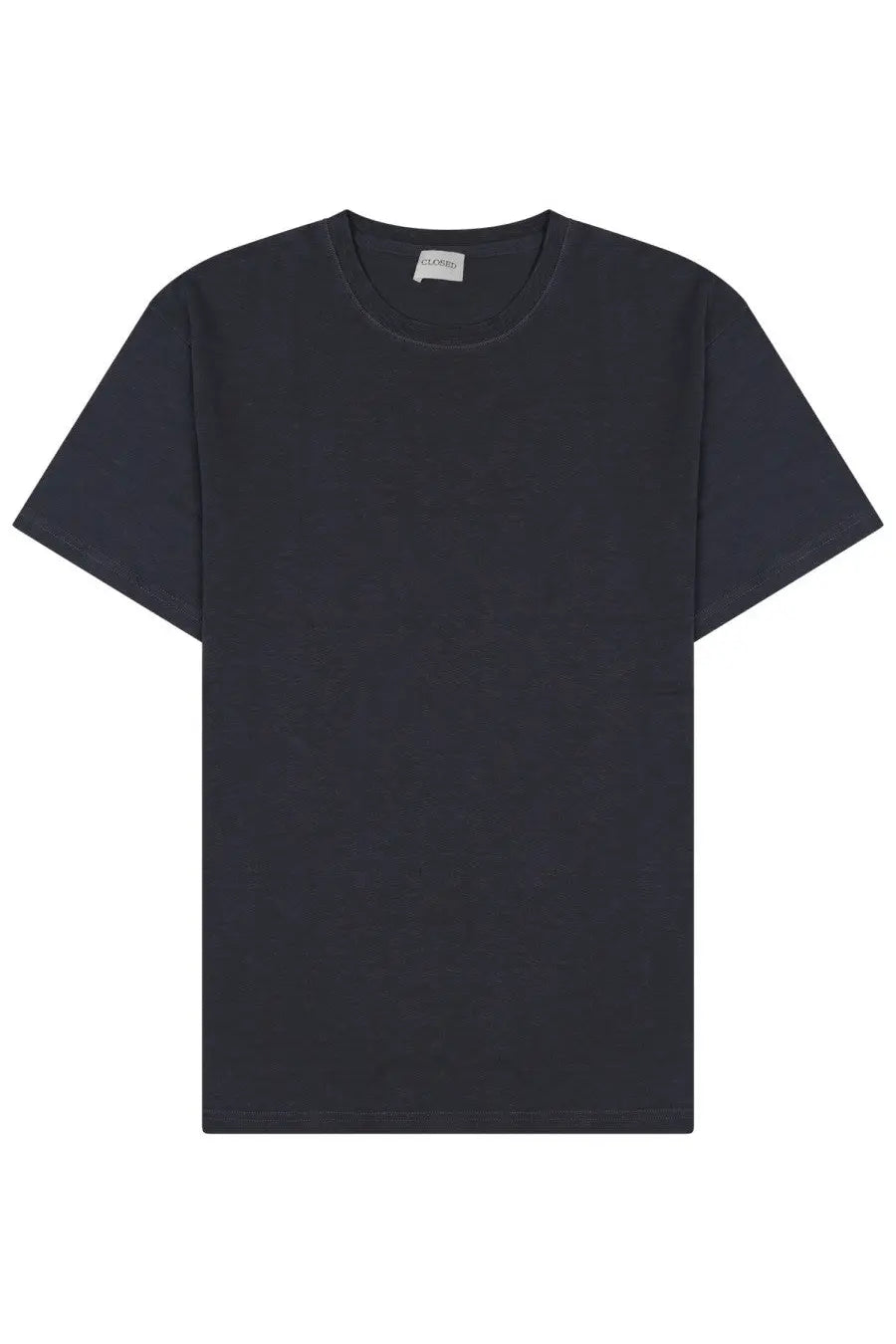 Closed men’s cotton shirt blue featuring a black crew-neck t-shirt with minimalist design and soft cotton fabric