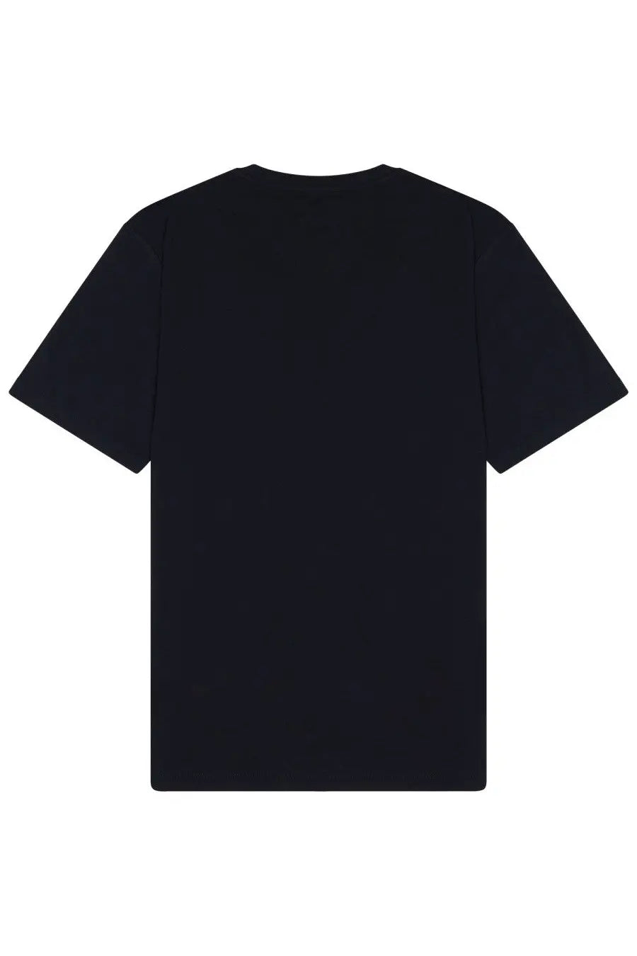 Black short-sleeved cotton t-shirt with crew neck featured in closed men’s cotton shirt blue product image