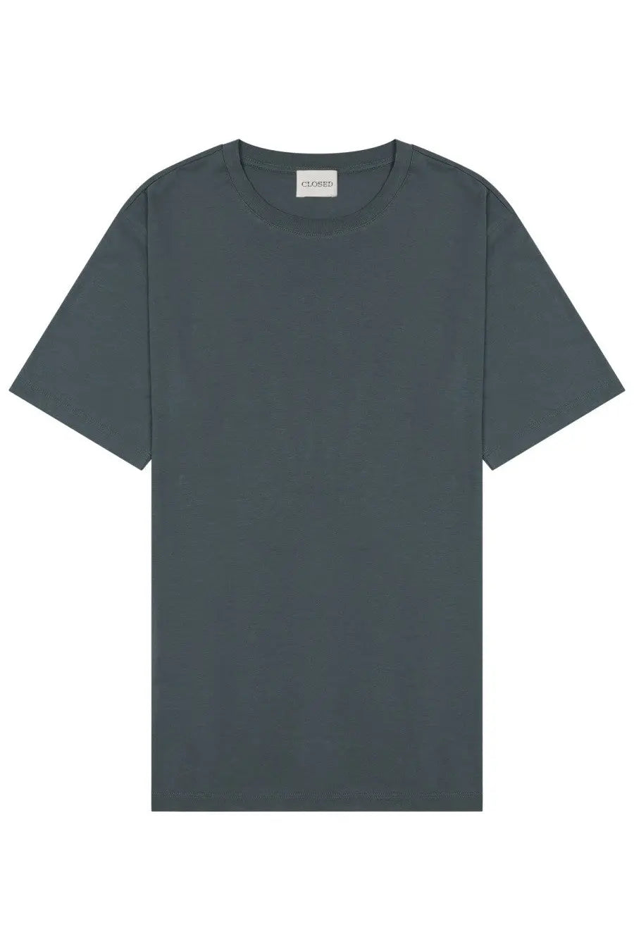 Closed men’s cotton shirt blue dark gray minimalist crew neck t-shirt with subtle texture and clean lines