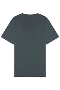Dark gray minimalist short-sleeved cotton t-shirt with classic crew neck from Closed mens cotton shirt blue collection