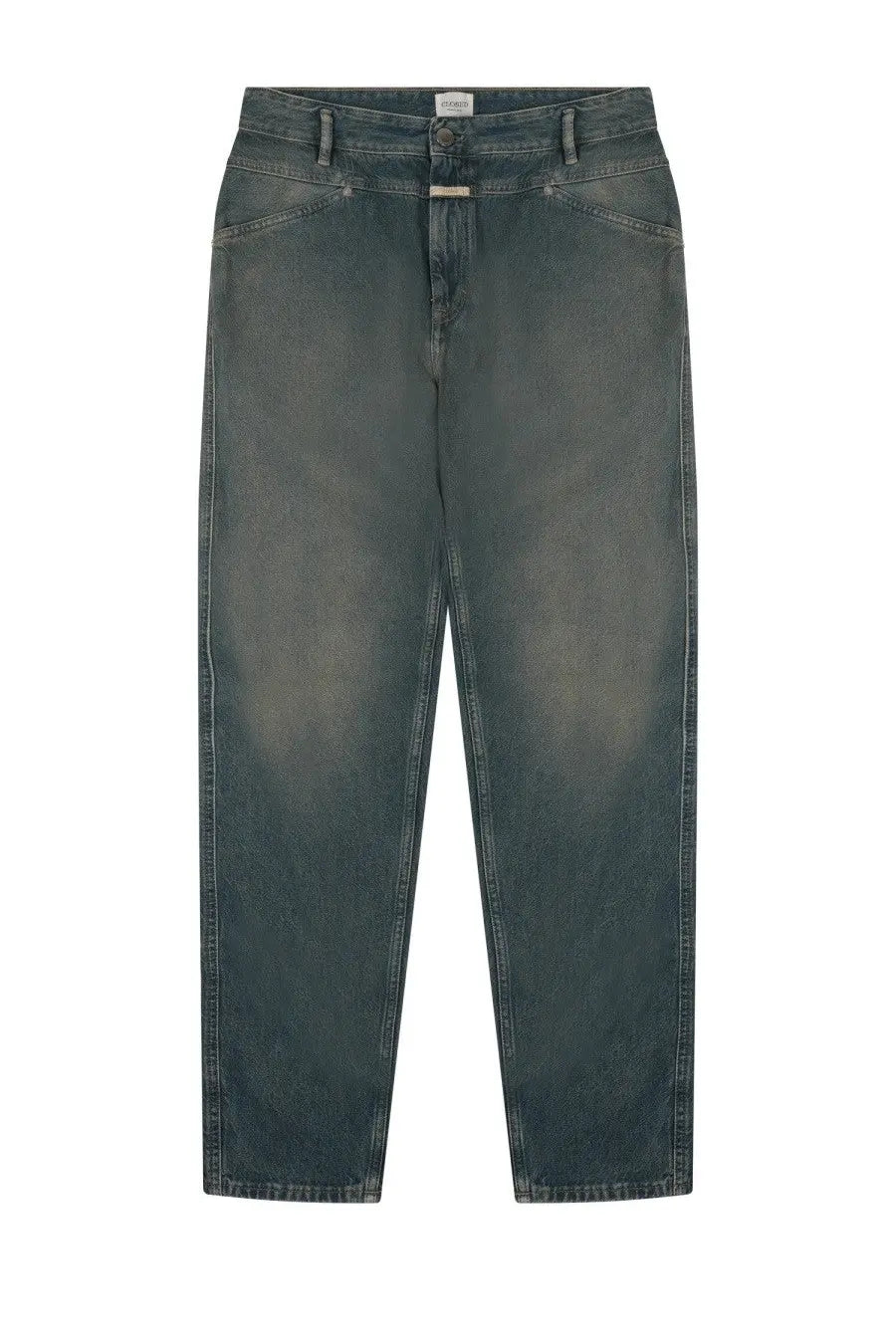Closed men’s jeans in denim blue made from dark wash denim with a relaxed fit and subtle fading