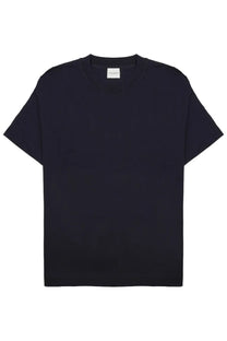 Black crew-neck short sleeve t-shirt made of soft cotton fabric from closed mens shirt classic in cotone blue collection